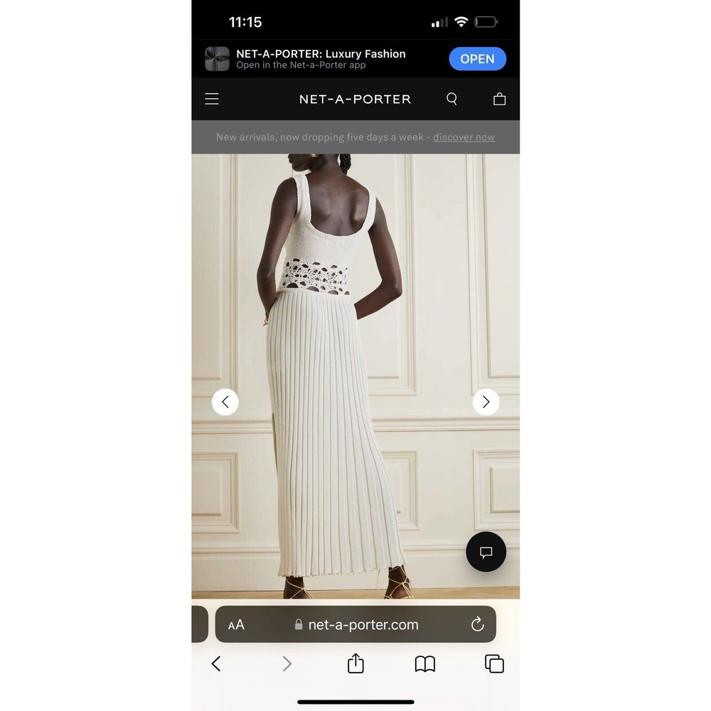 Christopher Esber Crochet Maxi Dress White NWT L Large - Picture 2 of 13